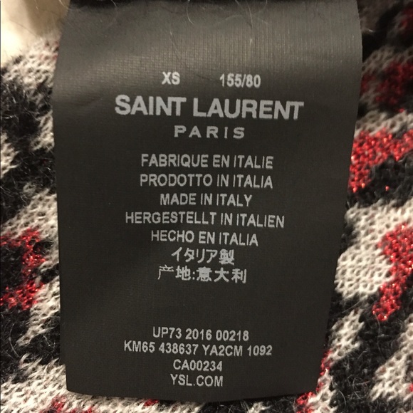 YSL-Yves Saint Laurent Wool Sweater Collection 2016 X-Small - Picture 8 of 8